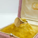 9ct Yellow Gold Essential Signet Ring Vintage 1978 Birmingham Size P UK