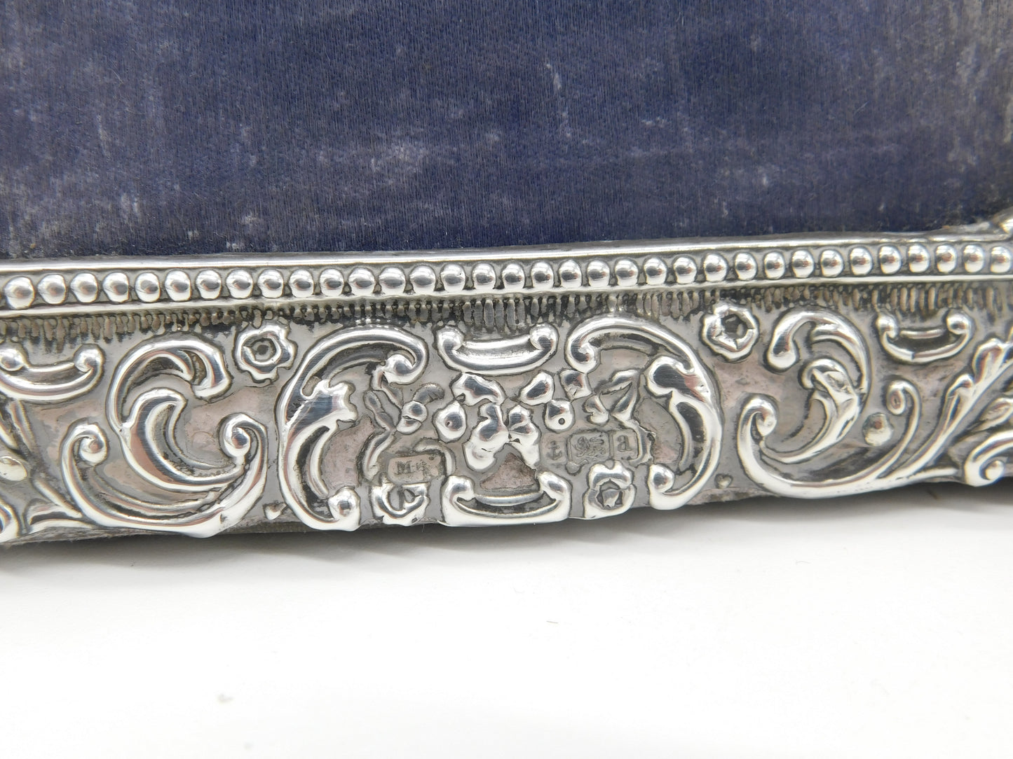 Pair of Victorian Sterling Silver Floral Photo Frames 1900 Birmingham Antique AF