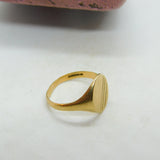 9ct Yellow Gold Essential Signet Ring Vintage 1978 Birmingham Size P UK