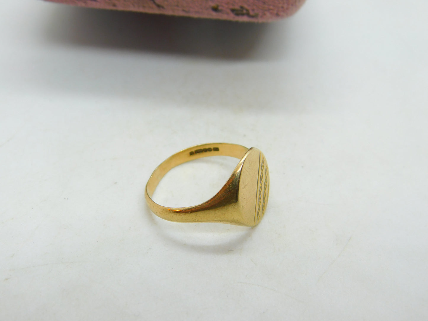 9ct Yellow Gold Essential Signet Ring Vintage 1978 Birmingham Size P UK