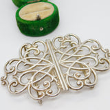 Edwardian Sterling Silver Floral Patterns Nurses Buckle Antique c1910 London