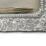 Pair of Victorian Sterling Silver Floral Photo Frames 1900 Birmingham Antique AF