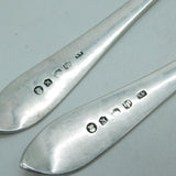 George III Scottish Sterling Silver Celtic Point Serving Spoon Pair Antique 1790