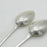 George III Scottish Sterling Silver Celtic Point Serving Spoon Pair Antique 1790