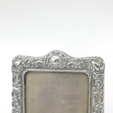 Pair of Victorian Sterling Silver Floral Photo Frames 1900 Birmingham Antique AF