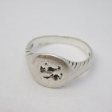 Roman Style Sterling Silver Griffin Form Seal Intaglio Signet Ring Vintage c1980
