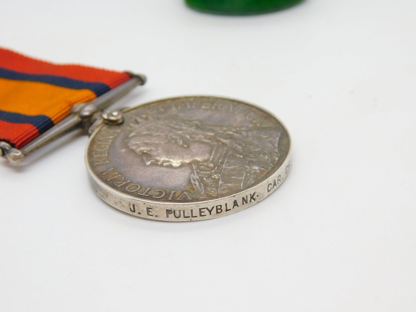 Silver Queens South Africa Medal J.E Pulleyblank HMS Philomel 1900 Antique