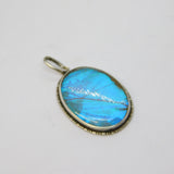 Sterling Silver Morpho Butterfly Wing Drop Pendant Antique 1921 Birmingham