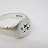 Roman Style Sterling Silver Griffin Form Seal Intaglio Signet Ring Vintage c1980
