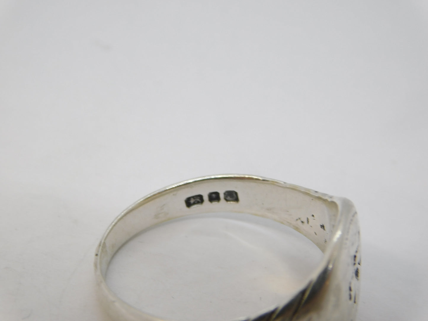 Roman Style Sterling Silver Griffin Form Seal Intaglio Signet Ring Vintage c1980