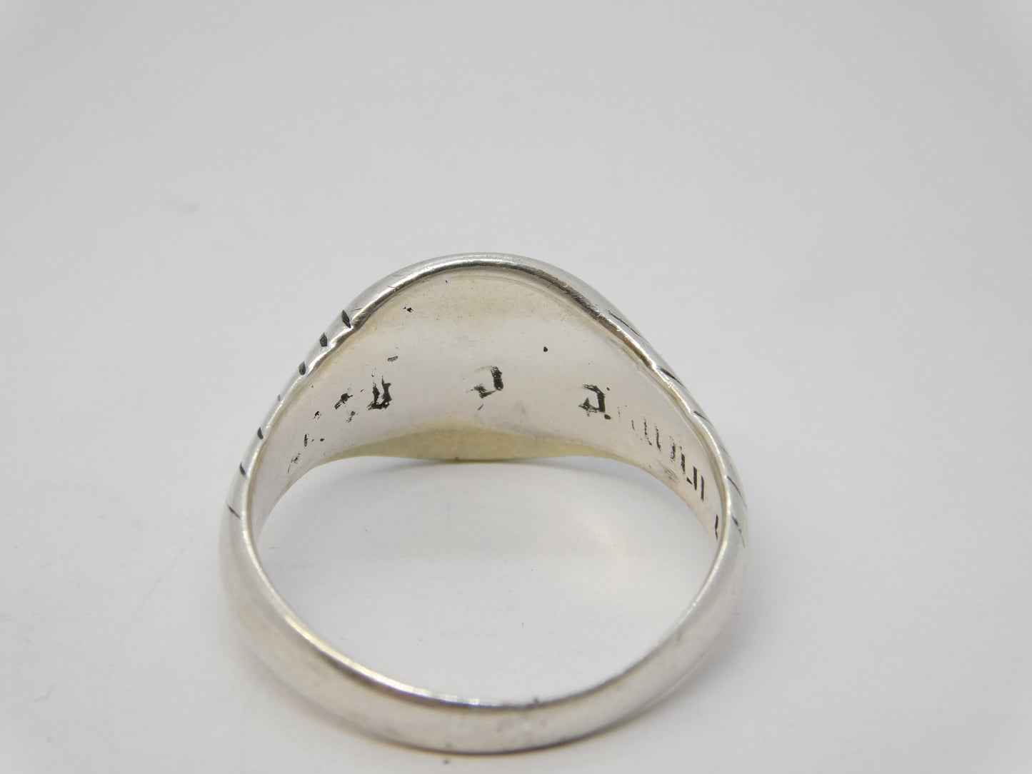 Roman Style Sterling Silver Griffin Form Seal Intaglio Signet Ring Vintage c1980