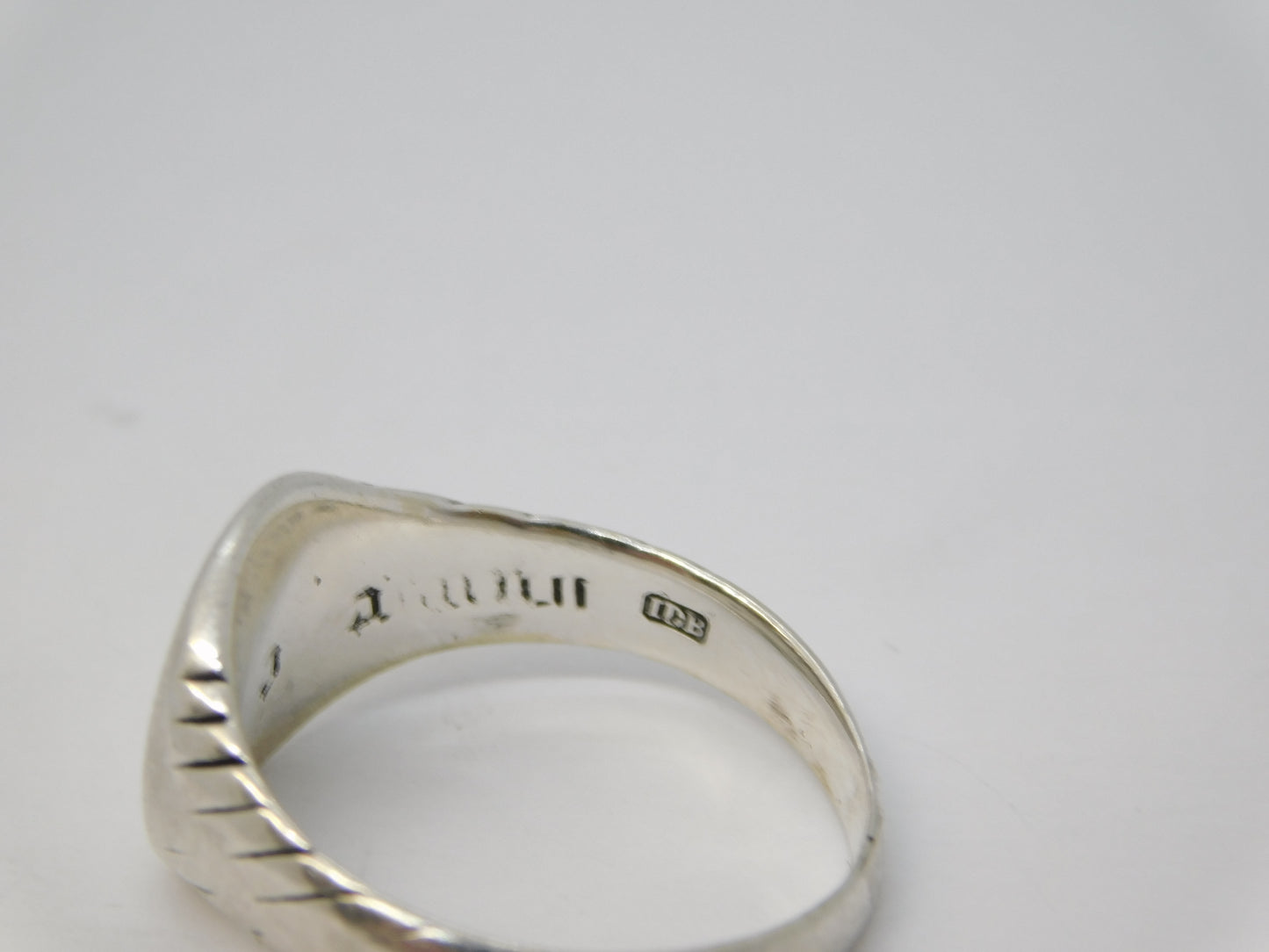 Roman Style Sterling Silver Griffin Form Seal Intaglio Signet Ring Vintage c1980