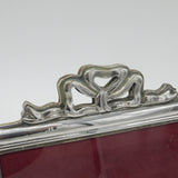 Italian .800 Silver & Wooden Bow Form Landscape Photo Frame Vintage c1970
