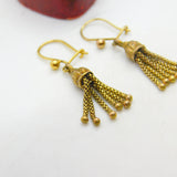 9ct Yellow Gold Albertina Dangling Tassel Earrings Antique Victorian c1860