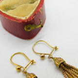 9ct Yellow Gold Albertina Dangling Tassel Earrings Antique Victorian c1860