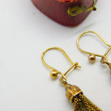 9ct Yellow Gold Albertina Dangling Tassel Earrings Antique Victorian c1860