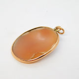 Victorian 9ct Rose Gold Mounted Carved Shell Cameo Pendant Antique c1860
