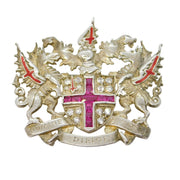 Sterling Silver, Ruby & Spinel City of London Mayor Brooch Vintage c1970
