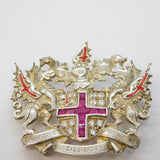 Sterling Silver, Ruby & Spinel City of London Mayor Brooch Vintage c1970