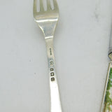 Sterling Silver & Enamel Boxed Nursery Rhyme Cutlery Set Antique Birmingham Elkington & Co