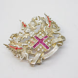 Sterling Silver, Ruby & Spinel City of London Mayor Brooch Vintage c1970