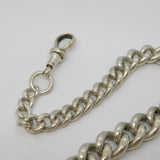 Edwardian Sterling Silver Graduated Albert Watch Chain Antique 1904 Birmingham
