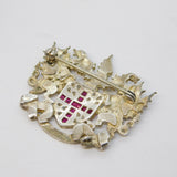 Sterling Silver, Ruby & Spinel City of London Mayor Brooch Vintage c1970