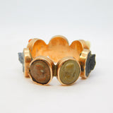 George III Grand Tour 12ct Rose Gold Seven-Cameo Prosperity Ring Antique c1830