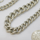 Edwardian Sterling Silver Graduated Albert Watch Chain Antique 1904 Birmingham