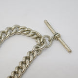 Edwardian Sterling Silver Graduated Albert Watch Chain Antique 1904 Birmingham