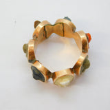 George III Grand Tour 12ct Rose Gold Seven-Cameo Prosperity Ring Antique c1830