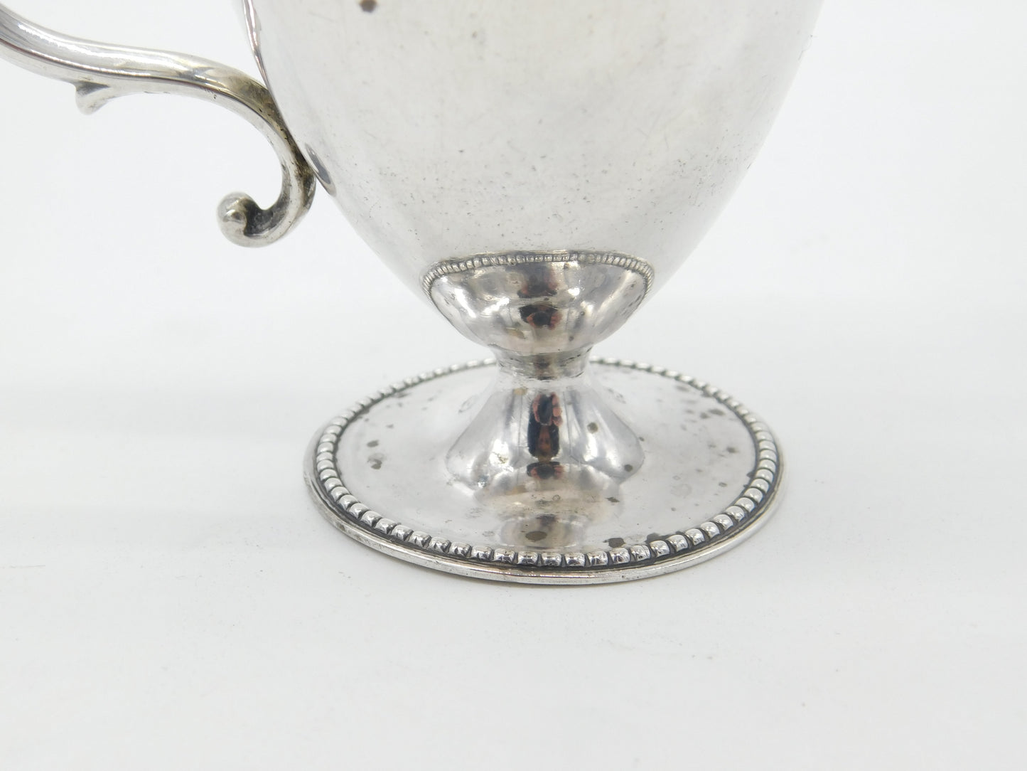 Victorian Floral Sterling Silver Blue Lined Pedestal Mustard Pot 1862 Sheffield