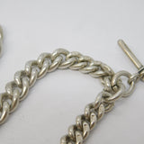 Edwardian Sterling Silver Graduated Albert Watch Chain Antique 1904 Birmingham