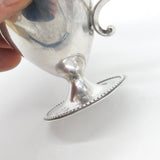 Victorian Floral Sterling Silver Blue Lined Pedestal Mustard Pot 1862 Sheffield