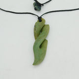 New Zealand Nephrite Jade 'Pikorua' Maori Pendant Necklace Vintage c1960