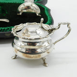 Boxed Sterling Silver Cruet Mustard & Pepper Set Antique 1917 Sheffield