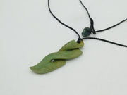 New Zealand Nephrite Jade 'Pikorua' Maori Pendant Necklace Vintage c1960