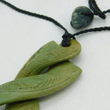 New Zealand Nephrite Jade 'Pikorua' Maori Pendant Necklace Vintage c1960