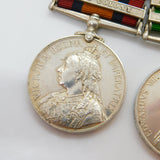 Silver Queens & Kings South Africa Boer War Medal Group Pte A Bennett Antique