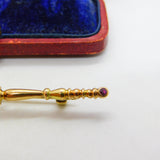 Victorian 18ct Gold, Natural Ruby & Diamond Royal Sceptre Brooch c1900 Antique