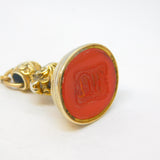 George III Sterling Silver Gilt Carnelian Red Agate Fob Seal Antique c1820