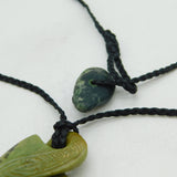 New Zealand Nephrite Jade 'Pikorua' Maori Pendant Necklace Vintage c1960