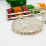 Silver Queens & Kings South Africa Boer War Medal Group Pte A Bennett Antique
