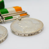 Silver Queens & Kings South Africa Boer War Medal Group Pte A Bennett Antique