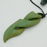 New Zealand Nephrite Jade 'Pikorua' Maori Pendant Necklace Vintage c1960