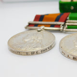 Silver Queens & Kings South Africa Boer War Medal Group Pte A Bennett Antique