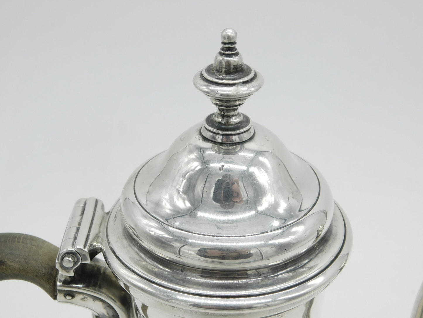 Georgian Sterling Silver Baluster Coffee Pot 1761 London Coventry Crest Antique