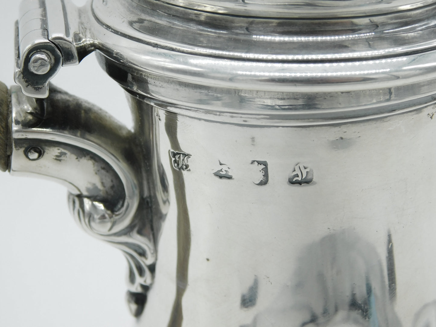 Georgian Sterling Silver Baluster Coffee Pot 1761 London Coventry Crest Antique