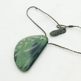 Large Carved New Zealand Nephrite Jade Maori Pendant Necklace Vintage c1970