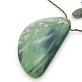 Large Carved New Zealand Nephrite Jade Maori Pendant Necklace Vintage c1970
